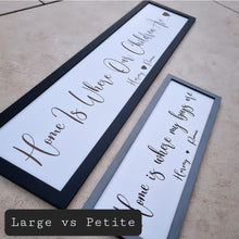 Load image into Gallery viewer, Personalised Home is where my/our boys/girls/children are Petite Sign
